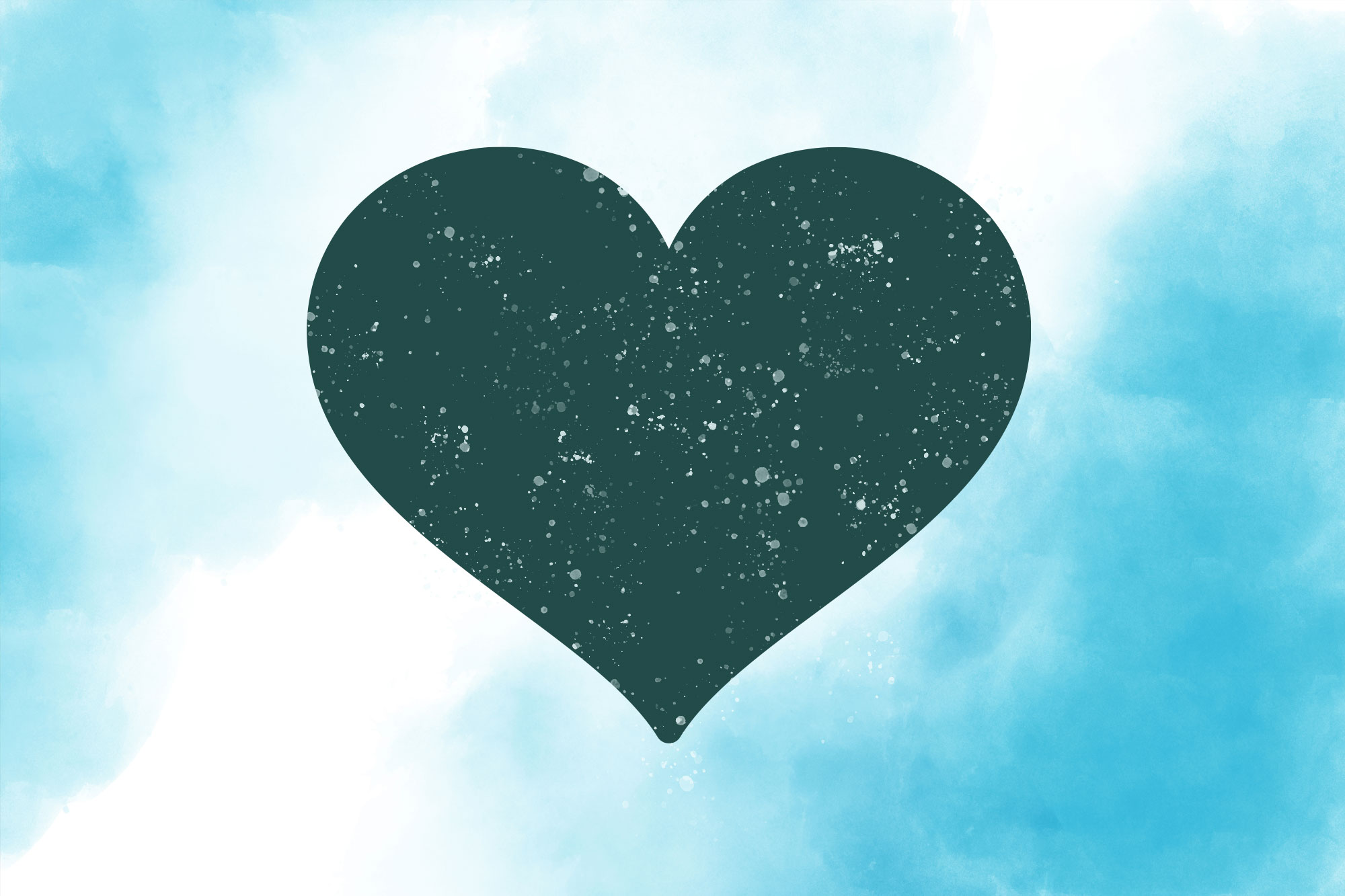 heart on watercolour background