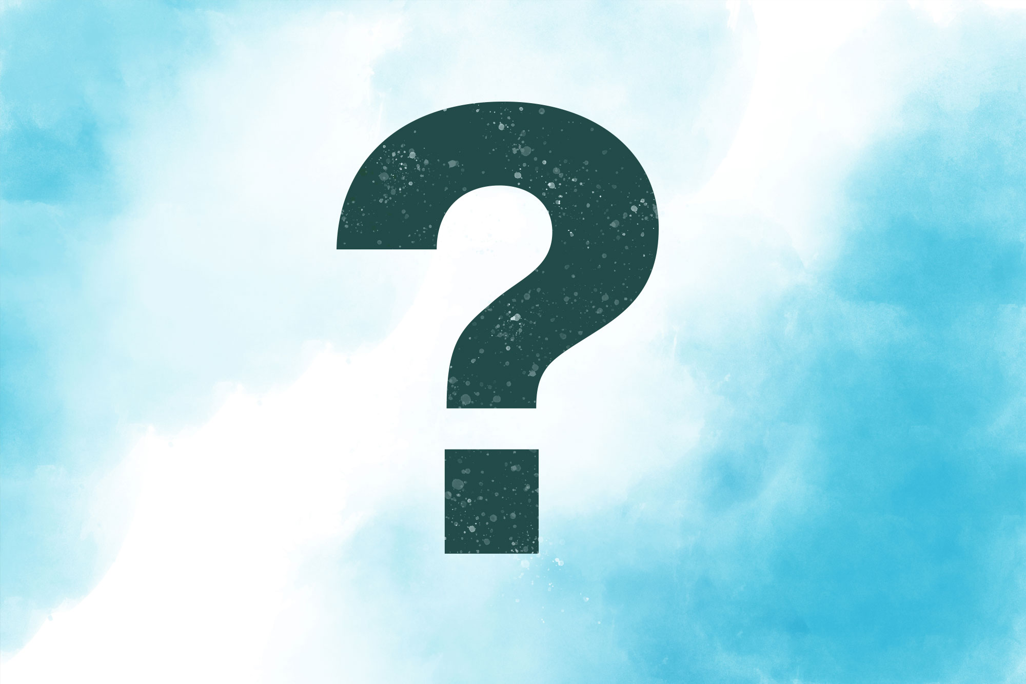 Question mark on watercolour background